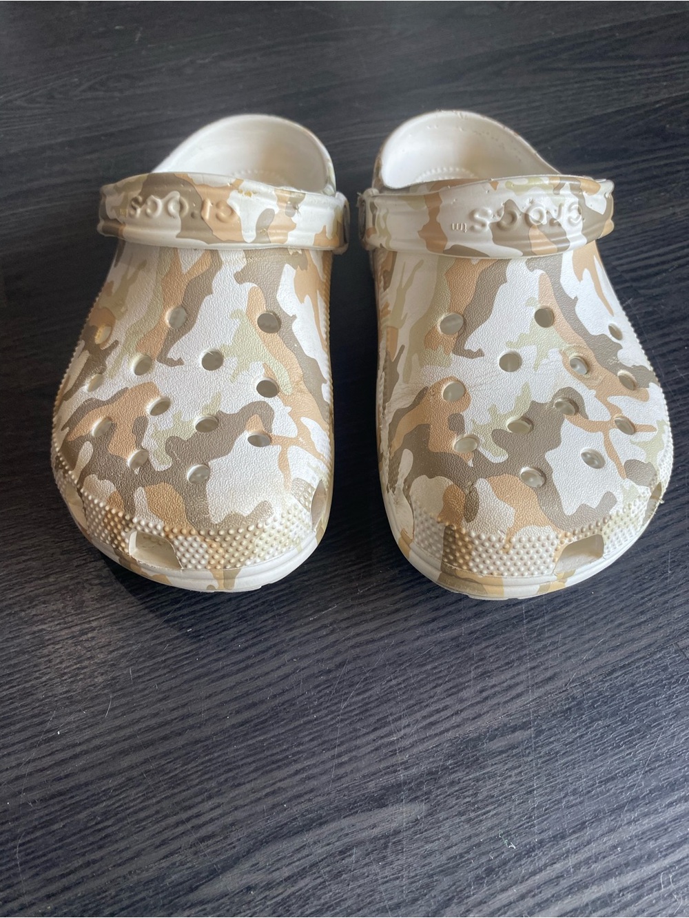 Crocs Classic Printed Camo Clogs Green Camouflage Size 8